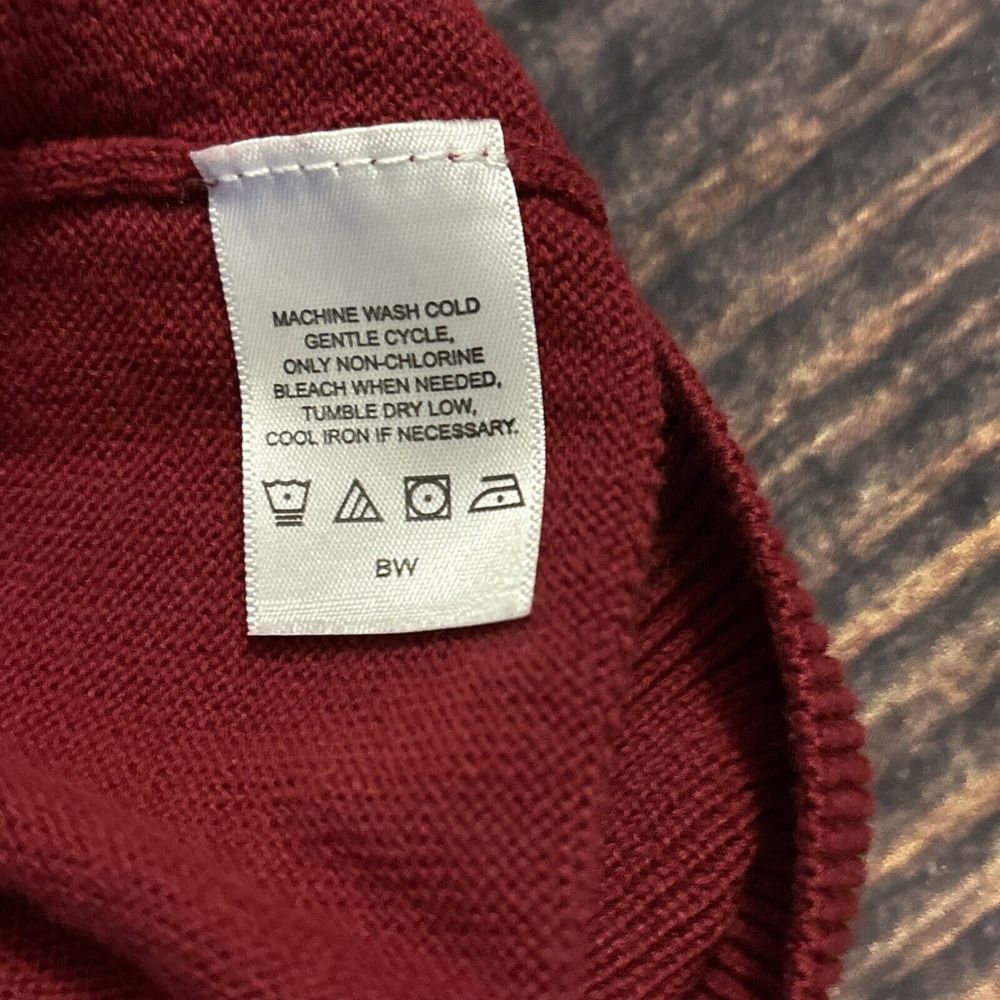 Alan Flusser Mens Red Sleeveless V Neck Textured  Pullover Sweater Vest Size L - Picture 5 of 5
